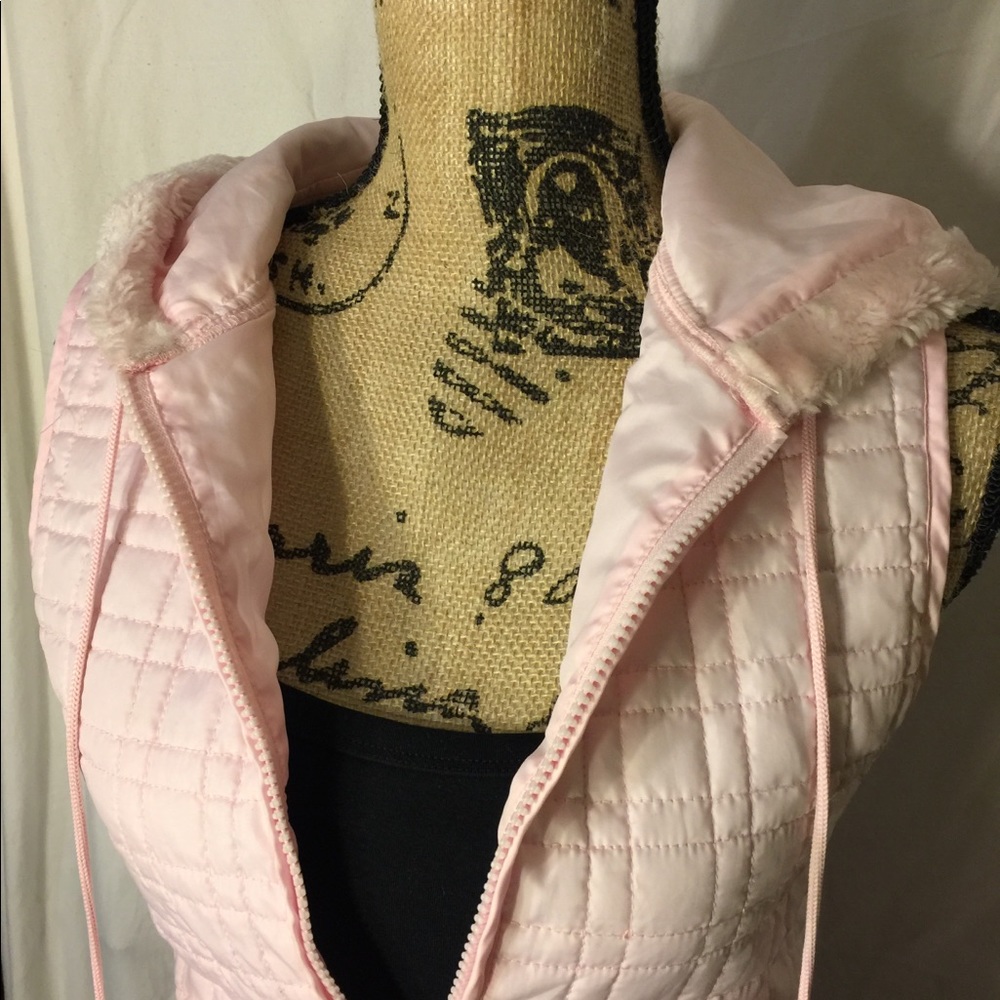 Girls Pink Puffer Jacket - Picture 3 of 5